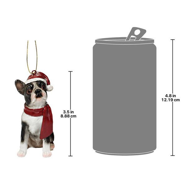 Design Toscano Boston Terrier Holiday Dog Ornament Sculpture - JH576302