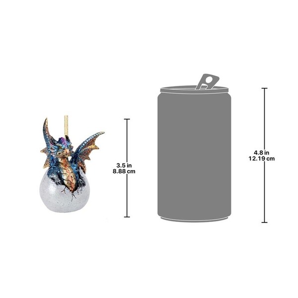 Design Toscano Hard Boiled Dragon Hatchling Holiday Ornament: Set of Three - QS9294042