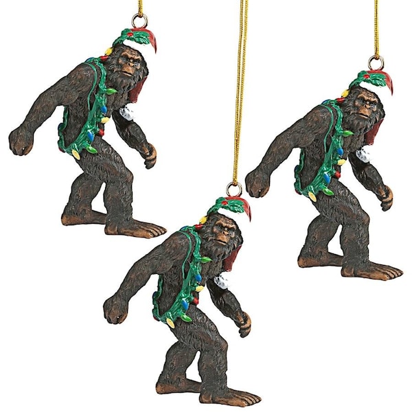 Design Toscano Bigfoot, the Yeti Holiday Ornaments: Set of Three - DB983084