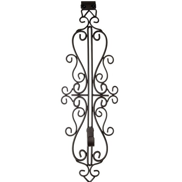Treekeeper Metal Colonial Wreath Hanger, Iron, Brown, Up to 20 lb, Over the Door Mounting - V-20569