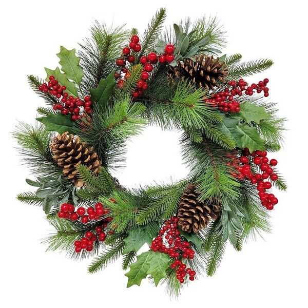 Puleo Asia Ltd Classic Christmas Wreath, 22 in - 312-4459-W22