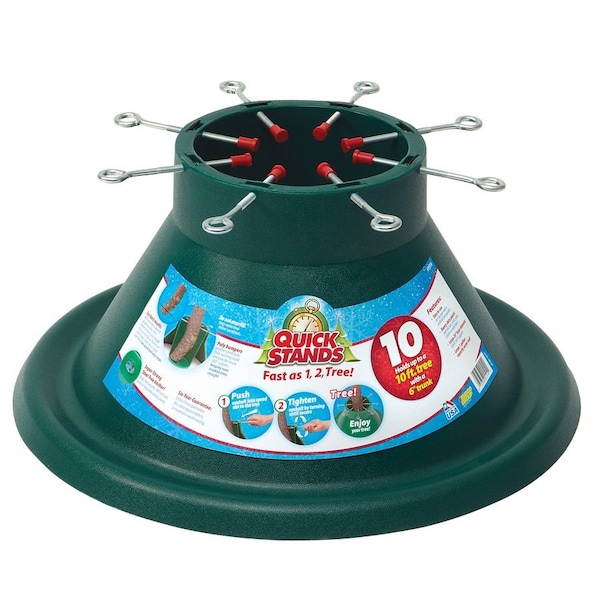 Emsco Group Quick Stands 10 Poly Tree Stand, Fast Setup, Holds 10ft Tree with 6in Trunk, Holds 1 Gallons - 1514-1