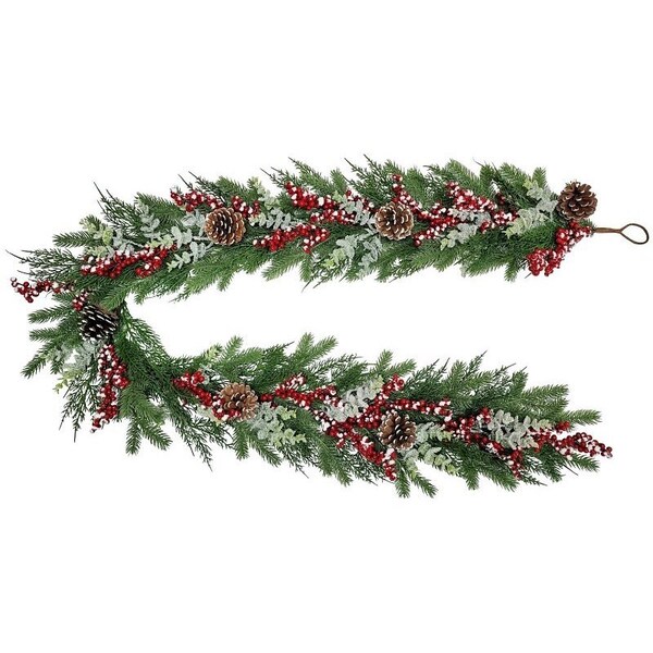 Puleo Asia Ltd Classic Snowy Garland, 87 Tips, 6 ft - 312-4461-G6/10