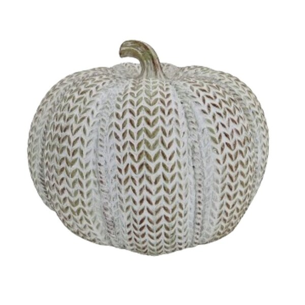 Santas Forest Resin Pumpkin, 6-1/2 in H, Resin, White, Indoor - 89932