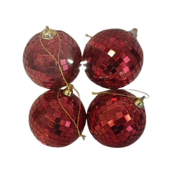 Santas Forest Ornament, 80 mm, Faceted, Plastic and Foam, Assorted - 99954