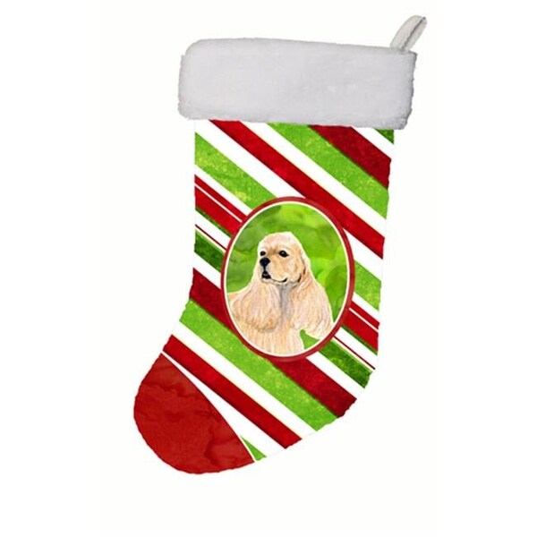 Carolines Treasures Carolines Treasures SS4591-CS 11 W x 8 H in. Cocker Spaniel Winter Snowflakes Christmas Stocking - SS4591-CS