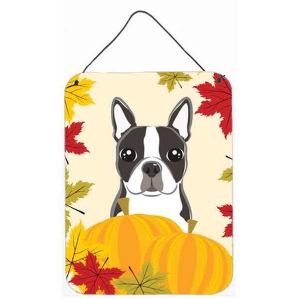 Carolines Treasures Carolines Treasures BB2009DS1216 Boston Terrier Thanksgiving Wall or Door Hanging Prints - BB2009DS1216