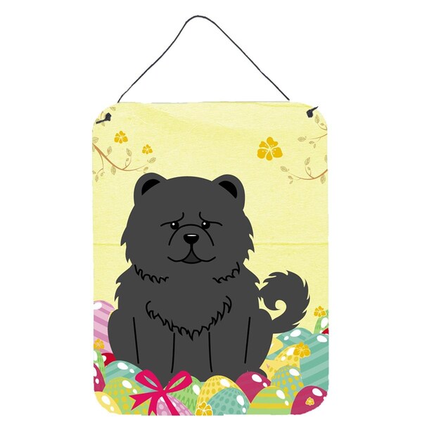 Carolines Treasures Easter Eggs Chow Chow Black Wall or Door Hanging Prints - BB6143DS1216