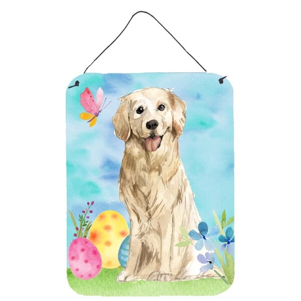 Carolines Treasures Easter Eggs Golden Retriever Wall or Door Hanging Prints - CK1915DS1216