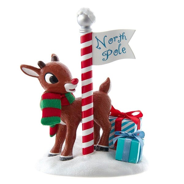 Maquina 6.5 in. Kurt Adler Fabrich Rudolph North Pole Table Piece - MA3564020
