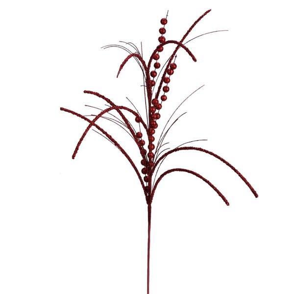 Vickerman 29 in. Burgundy Glitter Harvest Spray, 6PK - QG192465