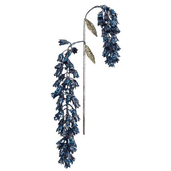Vickerman 20 in. Blue Pearl Glitter Hanging Foxglove Floral Spray, 3 per Bag, 32PK - OF180402