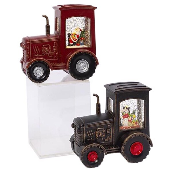 L & L Gerson LED Assorted Holiday Tractor Snowglobe 6.95 in. - 2549840