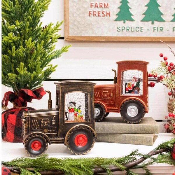 L & L Gerson LED Assorted Holiday Tractor Snowglobe 6.95 in. - 2549840