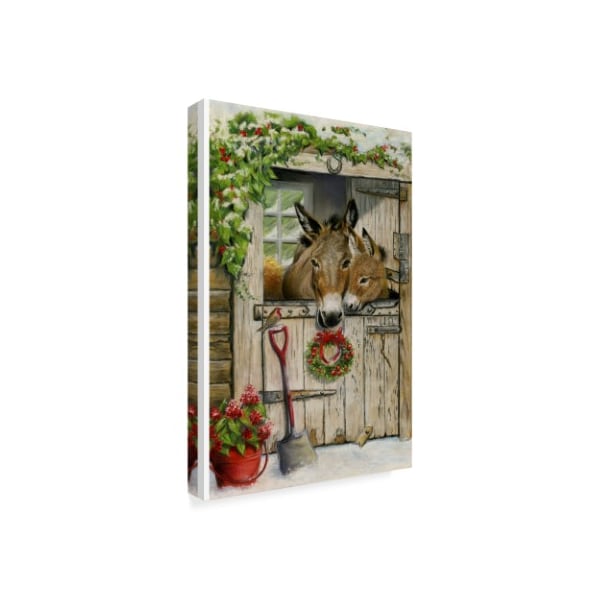 Trademark Fine Art Janet Pidoux 'Christmas Donkies' Canvas Art, 16x24 - ALI36624-C1624GG