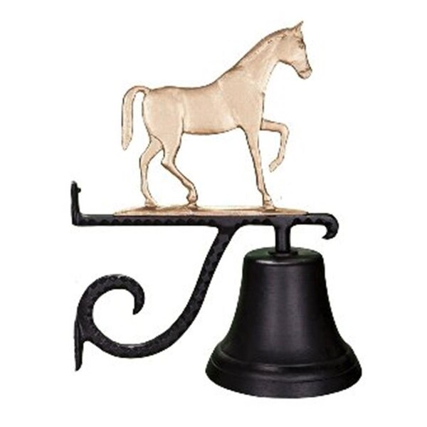 Swivel Cast Bell With Gold Gaited Horse Ornament - Swedish Iron - SW3594260
