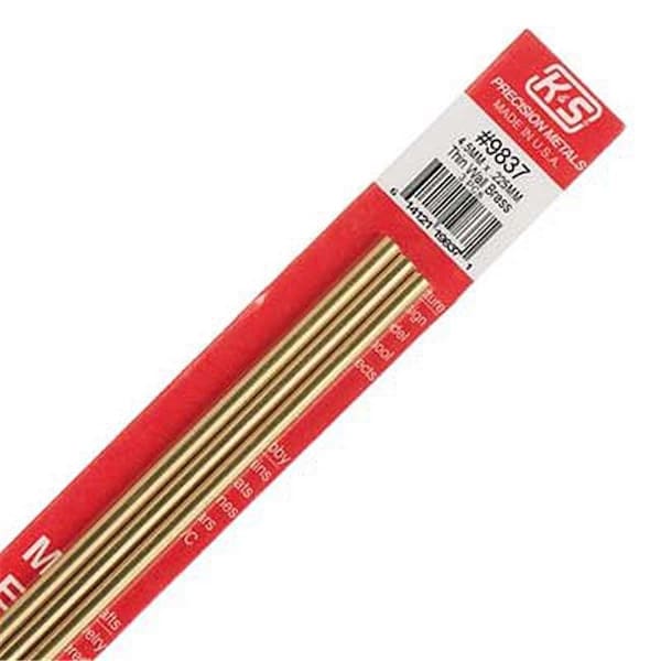 K&S Engineering K&S Engineering K-S9837 4.5 x 0.22 mm Thin Wall Brass Tube - K+S9837