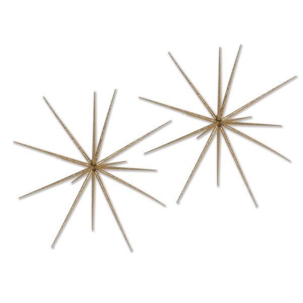 Queens Of Christmas 23 in. Glittered Starburst Ornament, Gold, 2PK - STBST-23-GO-2PK