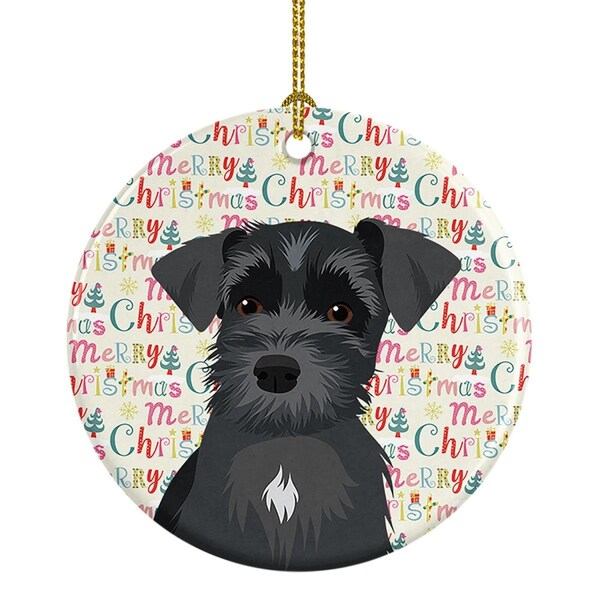 Carolines Treasures 2.8 x 2.8 in. Unisex Schnauzer Black No.1 Christmas Ceramic Ornament - WDK2252CO1