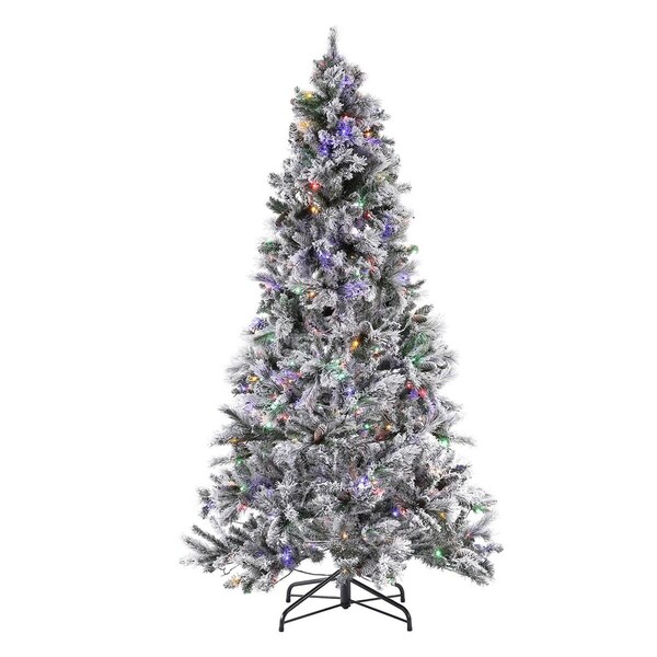 Safavieh 7.5 ft. Pre-Lit Art Christmas Tree, White & Green - FXP2016A