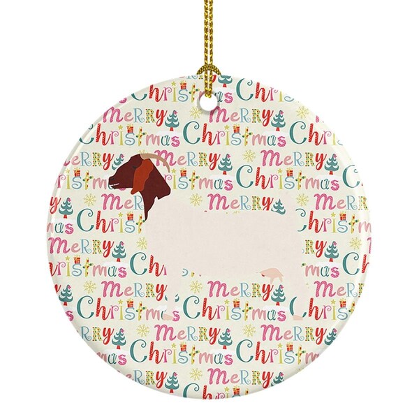 Carolines Treasures 2.8 x 2.8 in. Unisex Boer Goat Christmas Ceramic Ornament - WDK2731CO1