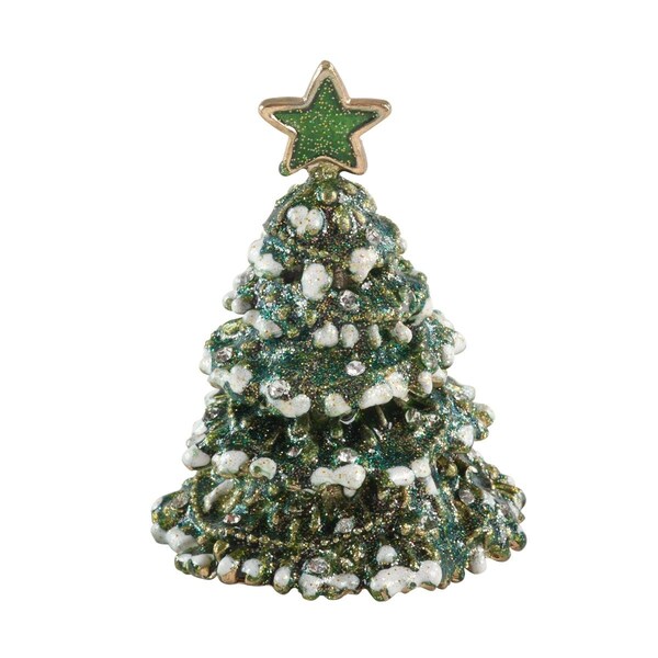 Tistheseason 2 x 2 x 3.3 in. Bejeweled Christmas Tree Storage Box - TI3751700