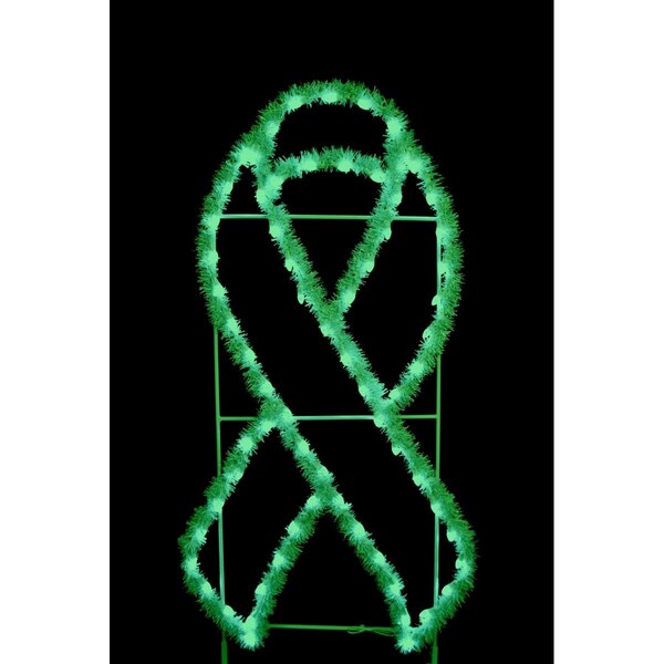 Queens Of Christmas 6 ft. Garland Awareness Ribbons, Green - GM-RBN-06-GR-GAR