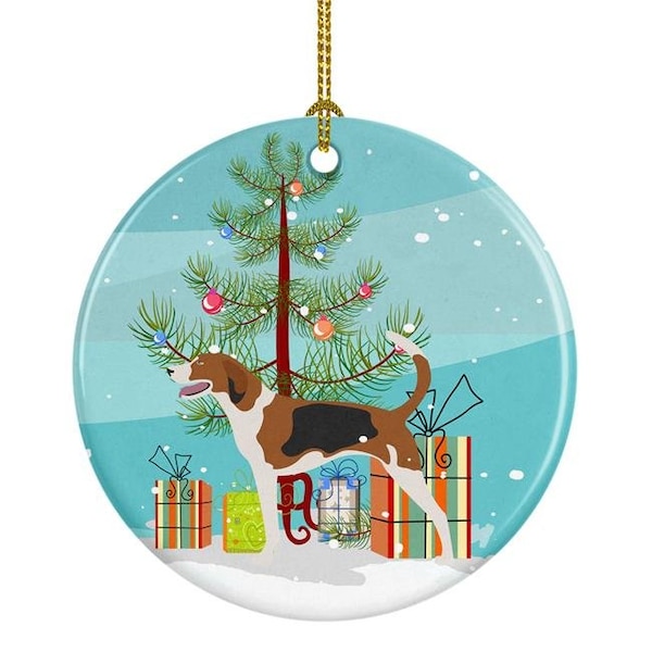 Carolines Treasures Carolines Treasures BB8433CO1 American Foxhound Christmas Ceramic Ornament - BB8433CO1