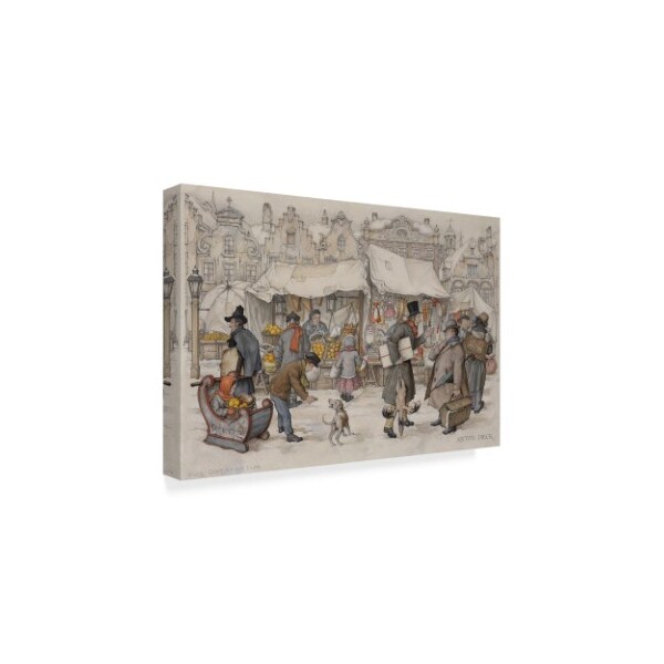 Trademark Fine Art Anton Pieck 'Christmas Market' Canvas Art, 22x32 - ALI38384-C2232GG