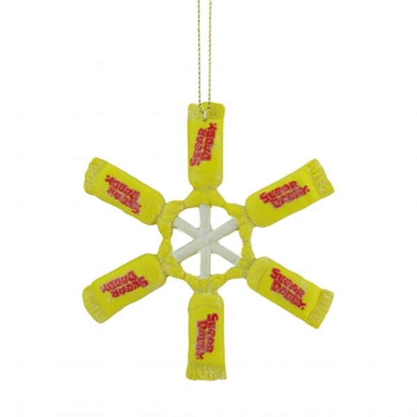 Northlight Seasonal Candy Lane Tootsie Roll SUGAR DADDY Orignal Milk Carmel lollipop Snowflake Christmas Ornament - 31748399