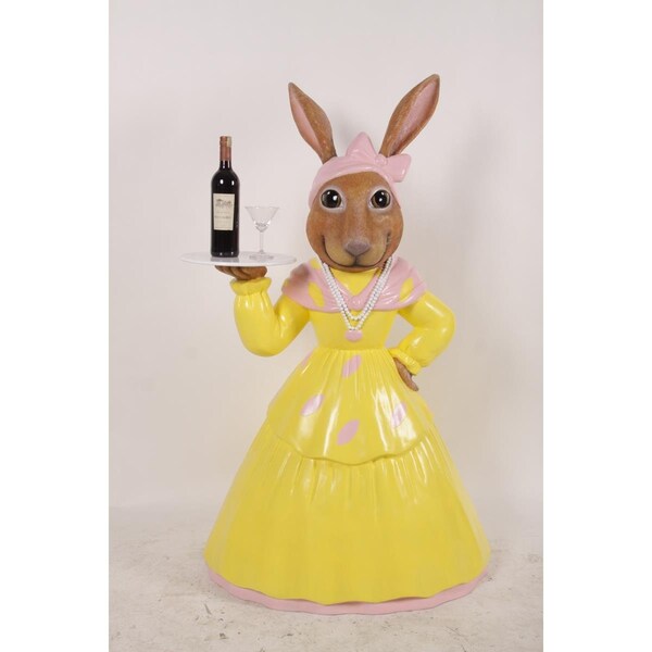 Queens Of Christmas 4.5 ft. Ma Rabbit Figurine with Serving Tray - EST-RBT-FNY-MA