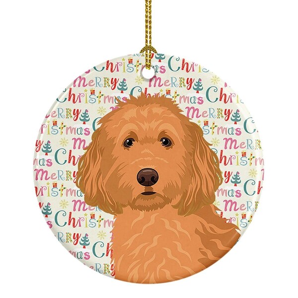 Carolines Treasures 2.8 x 2.8 in. Unisex Doodle Red No.1 Christmas Ceramic Ornament - WDK2136CO1