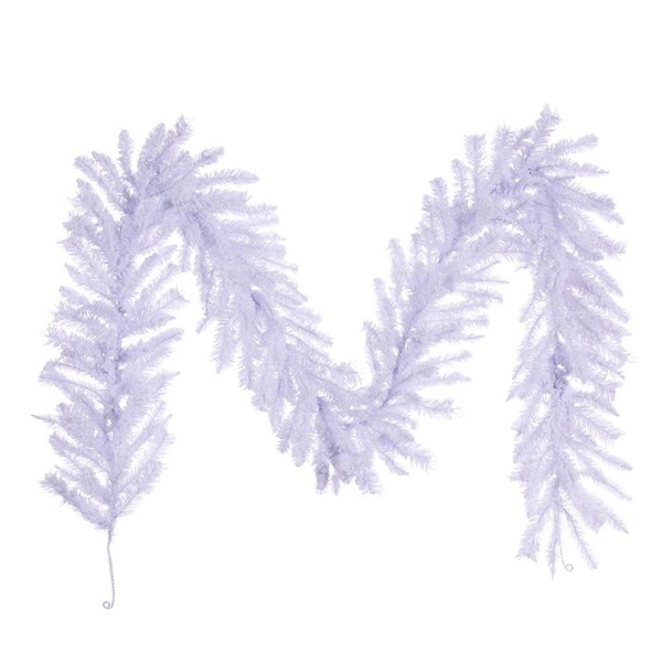 Vickerman 9 ft. x 14 in. Flocked White 216 Tips Garland, 6PK - A893913