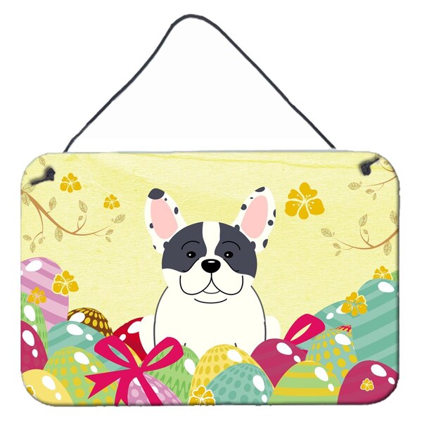 Carolines Treasures Easter Eggs French Bulldog Piebald Wall or Door Hanging Prints - BB6011DS812