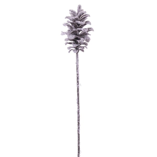 Vickerman 29 in. Grand Glitter Snow Pinecone Spray, Brown - 3 per Bag - FNT220729