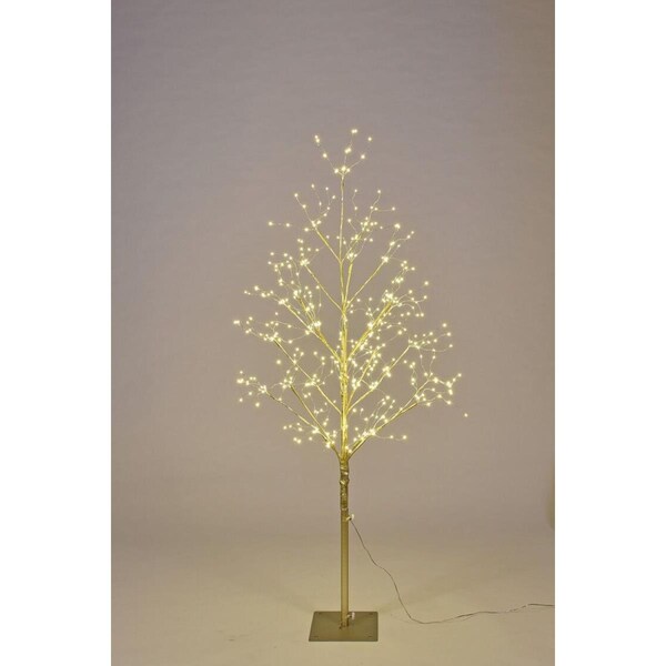 Queens Of Christmas 4 ft. LED Branch Christmas Trees, Warm White & Gold - LED-TR04-LWW