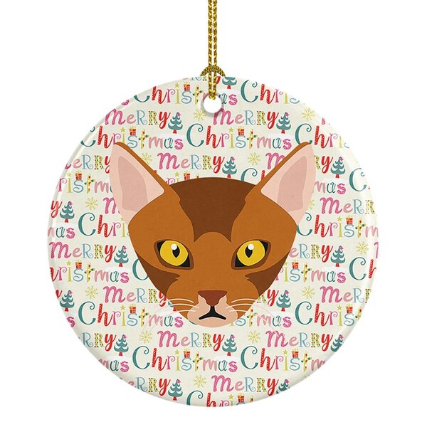 Carolines Treasures 2.8 x 2.8 in. Unisex Abyssinian Cat Christmas Ceramic Ornament - WDK2294CO1