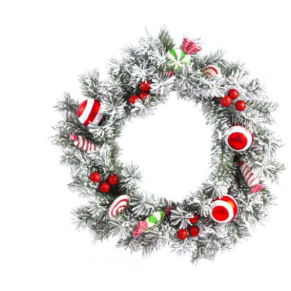 Alta Innova Wreath with Pinecones Ornaments, Red & White - G48 MFC6038X24X