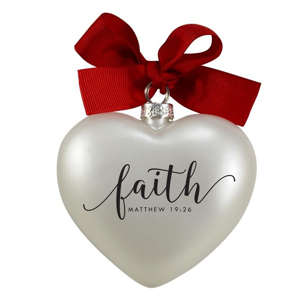 Gb Gifts Heart Faith Ribbon Hang Christmas Ornament - GB3468763