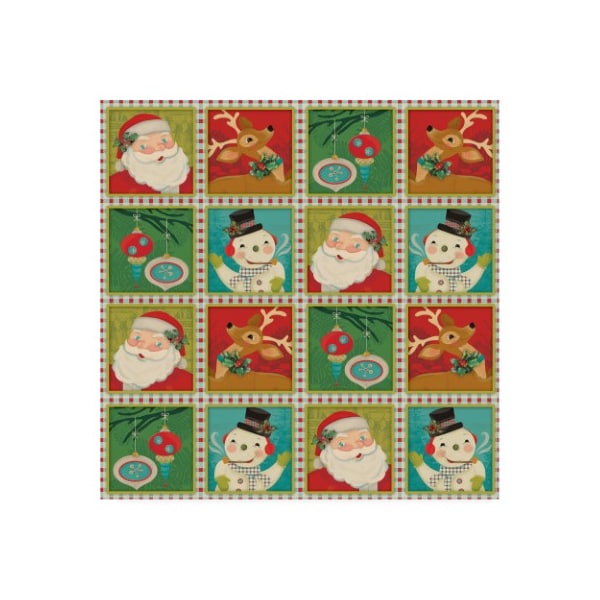 Trademark Fine Art Holli Conger 'Retro Christmas repeat 1' Canvas Art, 14x14 - ALI47381-C1414GG