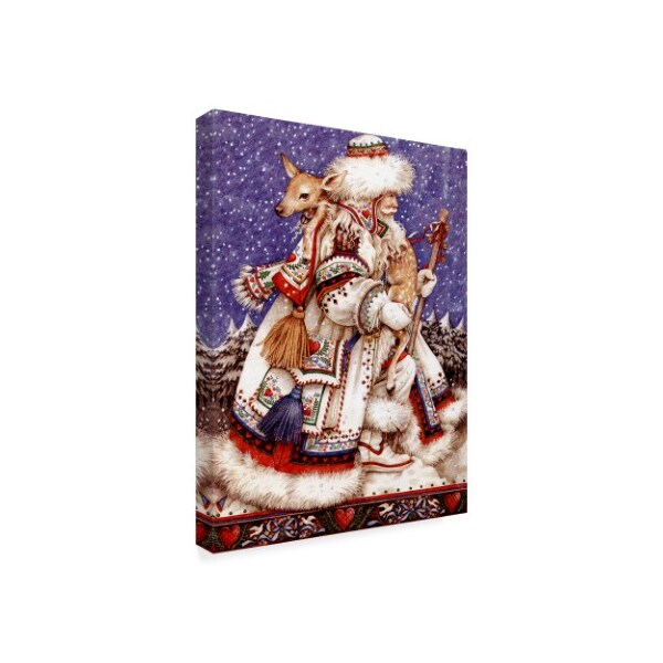 Trademark Fine Art Anne Yvonne Gilbert 'Father Christmas With Deer' Canvas Art, 14x19 - ALI38101-C1419GG