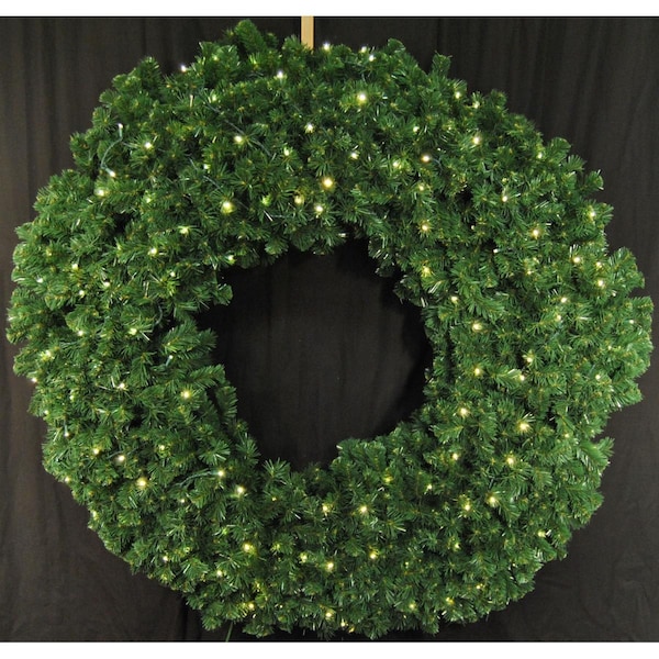 Queens Of Christmas 6 ft. Pre-Lit LED Sequoia Christmas Wreath, Warm White - GWSQ-06-LWW