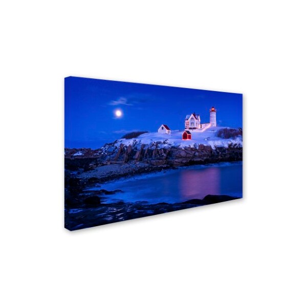 Trademark Fine Art Michael Blanchette Photography 'Christmas at Nubble' Canvas Art, 12x19 - ALI2123-C1219GG