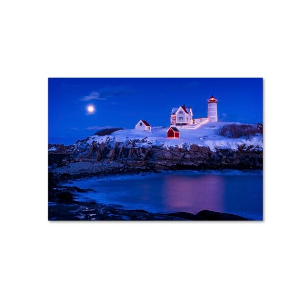 Trademark Fine Art Michael Blanchette Photography 'Christmas at Nubble' Canvas Art, 12x19 - ALI2123-C1219GG