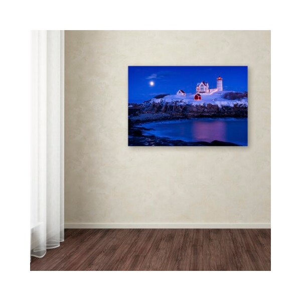 Trademark Fine Art Michael Blanchette Photography 'Christmas at Nubble' Canvas Art, 12x19 - ALI2123-C1219GG