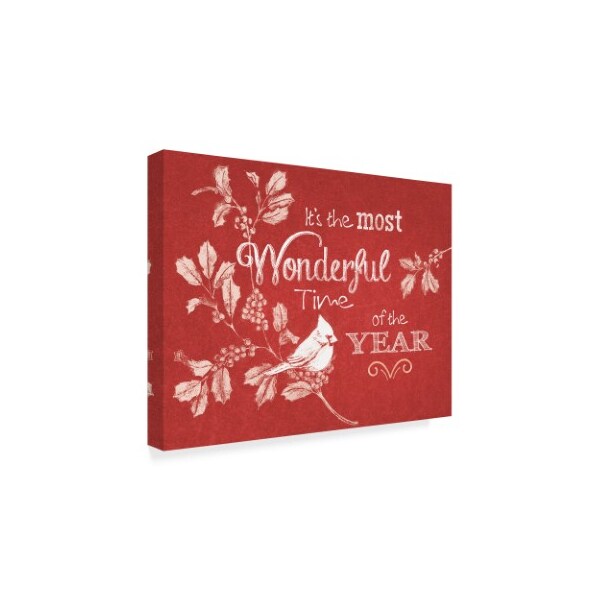 Trademark Fine Art Beth Grove 'Chalkboard Christmas Sayings VI on red' Canvas Art, 35x47 - WAP03621-C3547GG