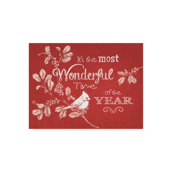 Trademark Fine Art Beth Grove 'Chalkboard Christmas Sayings VI on red' Canvas Art, 35x47 - WAP03621-C3547GG