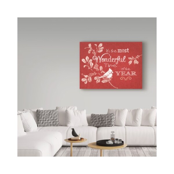 Trademark Fine Art Beth Grove 'Chalkboard Christmas Sayings VI on red' Canvas Art, 35x47 - WAP03621-C3547GG