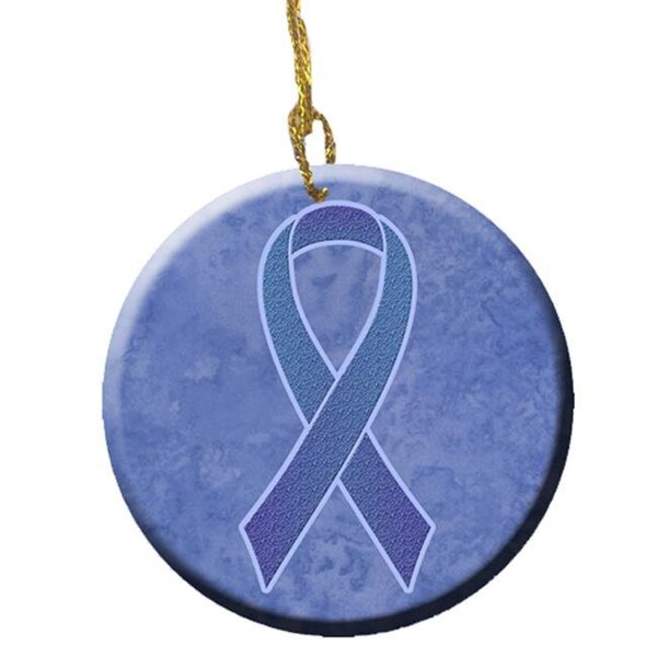 Carolines Treasures Carolines Treasures AN1208CO1 Periwinkle Blue Ribbon for Esophageal and Stomach Cancer Awareness Ceramic Ornament; 2.81 Dia - AN1208CO1