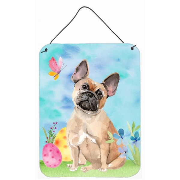 Carolines Treasures Fawn French Bulldog Easter Wall or Door Hanging Print - BB9637DS1216